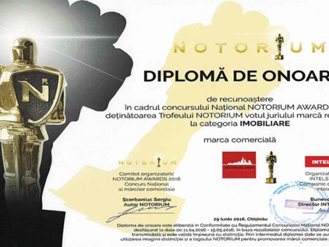 Компания Pro Imobil Grup удостоена награды NOTORIUM